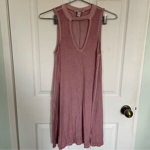 American Eagle casual pullover pink v keyhole halter neck dress XXS